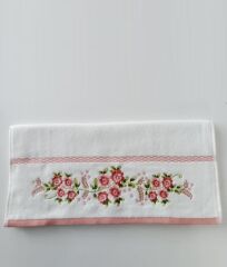 Özdilek Azalea 50*90 cm Nakişlı Havlu Beyaz-Pembe