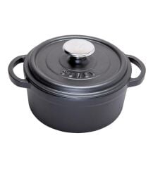 SÜREL DÖKÜM 20 CM YUVARLAK TENCERE MAT SİYAH