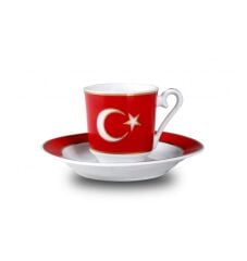 Kütahya Porselen El Yapımı Ay Yıldız Türk Kahve Takımı