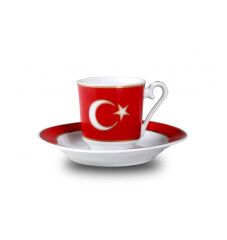 Kütahya Porselen El Yapımı Ay Yıldız Türk Kahve Takımı