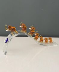 HERA KRİSTAL BÜYÜK KRİSTAL YEDİLİ FİL AMBER