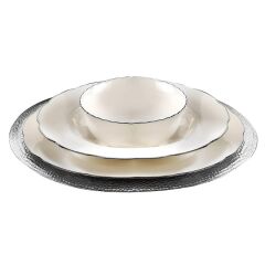 Kütahya Porselen Bone Olympos 24 Parça Platin Fileli Yemek Takımı