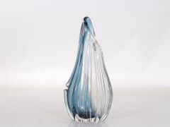 BLUE AND CLEAR LARGE GLASS VASE 20X12X40 CM