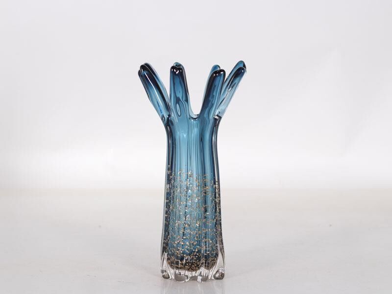 LAMEDORE FINGERS BLUE GLASS VASE 18X15X30 CM