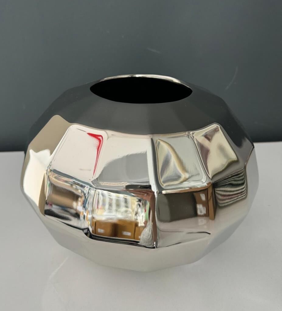 LAMEDOR EMERY NICKEL MEDIUM FLOWER VASE 24X24X17 CM