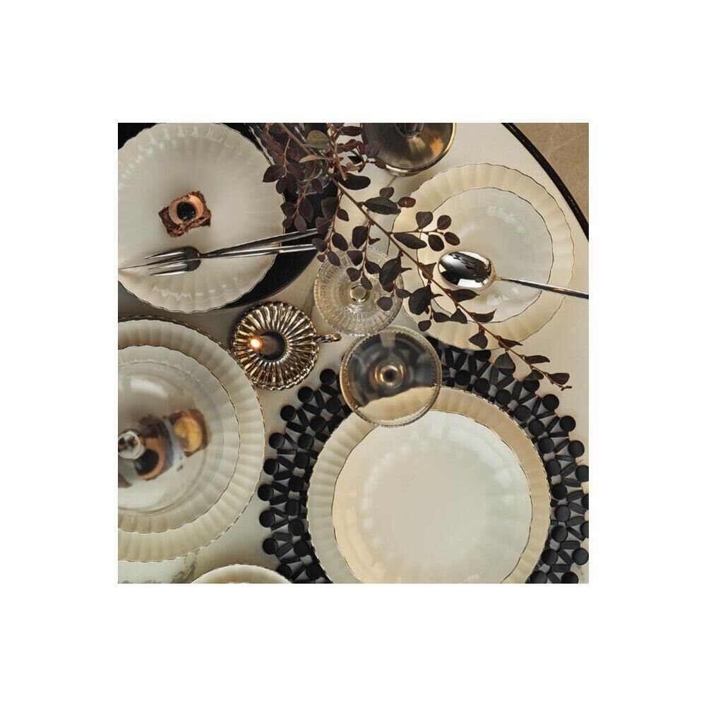 KÜTAHYA PORSELEN BONE LUZ FORM 52 PARÇA YEMEK TAKIMI PLATİN FİLE