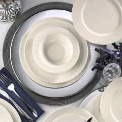 Kütahya Porselen Bone İron 24 Parça 6 Kişilik Yemek Seti