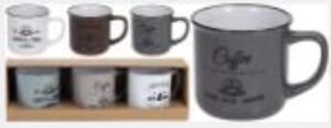 TANTİTONİ -3LÜ COFFEE YAZILI STONWARE MUG SETİ 330ML