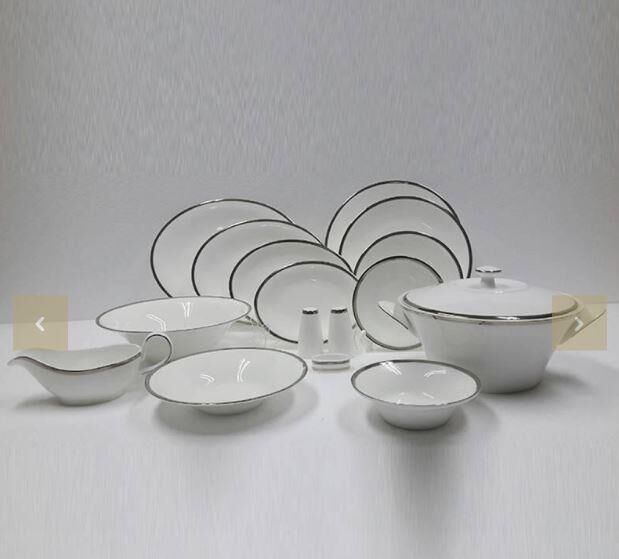 EVALİZA COUPE PAİSLEY PLATİN  YEMEK TAKIMI 60 PARÇA