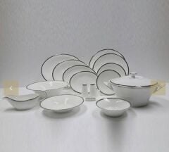 EVALİZA COUPE PAİSLEY PLATİN  YEMEK TAKIMI 60 PARÇA