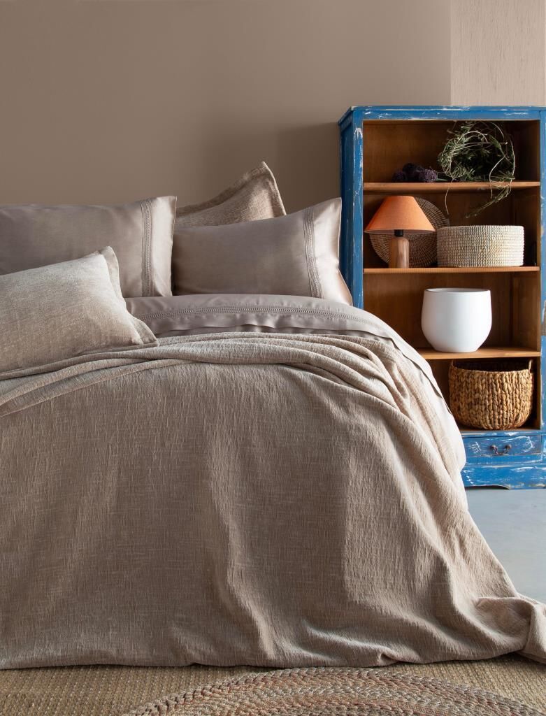 APRİCİTAS HOME YATAK ÖRTÜLÜ NEVRESİM SET PARİS BEJ ÇİFT KİŞİİK
