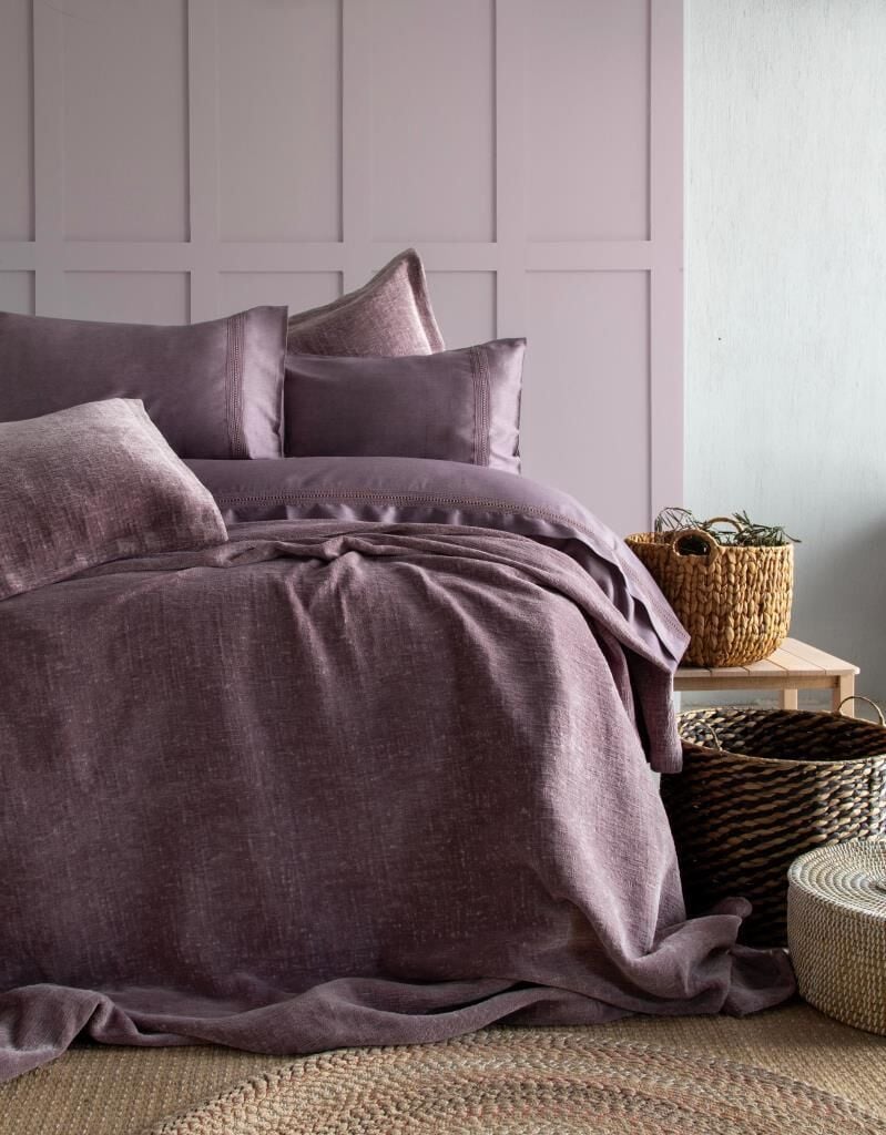 APRİCİTAS HOME YATAK ÖRTÜLÜ NEVRESİM SET PARİS MÜRDÜM