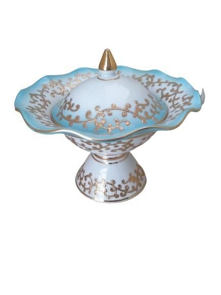 Kütahya Porselen Hanedan Şekerlik 22 cm Dekor No:3678 Turkuaz