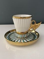 ROYKING MAVİ-YEŞİL 6 KİŞİLİK KAHVE FİNCAN TAKIMI