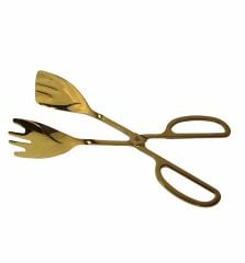 Roy Kıng Makas Makarna Servis Maşası Altın