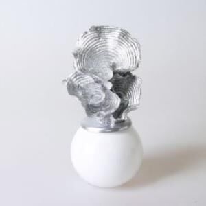 SELİM DEKOR NEBULA CAM KÜP BEYAZ-GÜMÜŞ