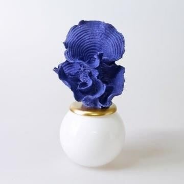 SELİM DEKOR NEBULA CAM KÜP BEYAZ-LACİVERT