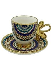 ROYKING YEŞİL-SARI DESENLİ 6 KİŞİLİK KAHVE FİNCANI