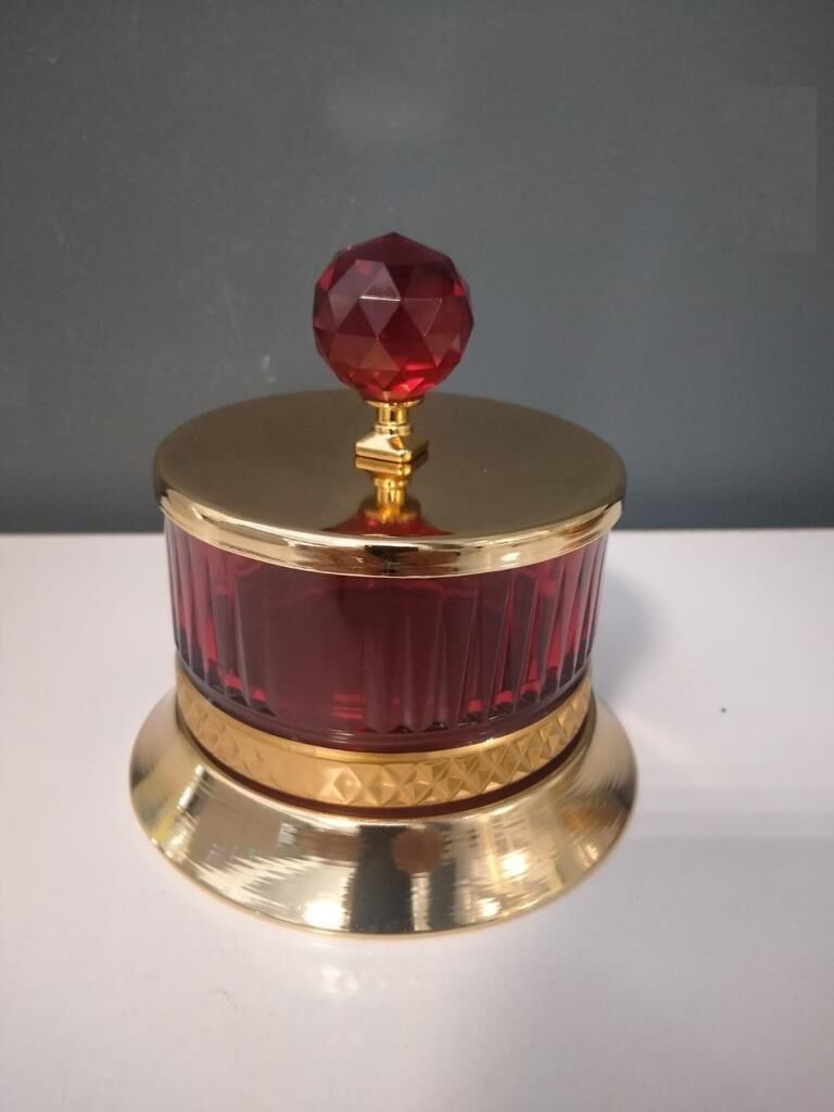 Selim Dekor Kristal Şekerlik Küçük Kırmızı