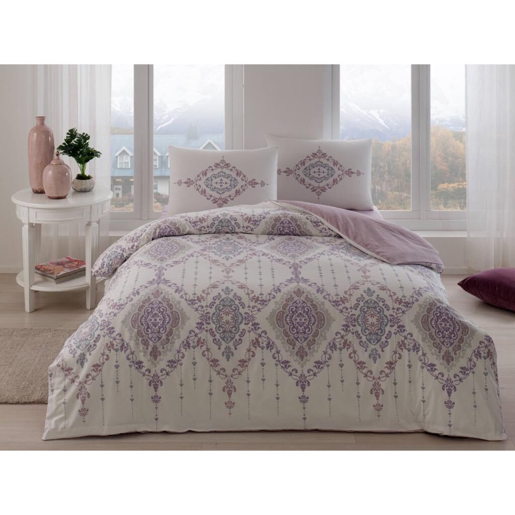 Taç Carmine Ranforce Çift Kişilik Nevresim Takımı Lila