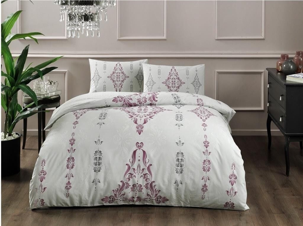 Taç Ranforce Tek Kişilik Nevresim Takımı Zahara Bordo