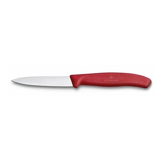 Victorinox 8 Cm Soyma Bıçağı (Sivri Uçlu) Kırmızı