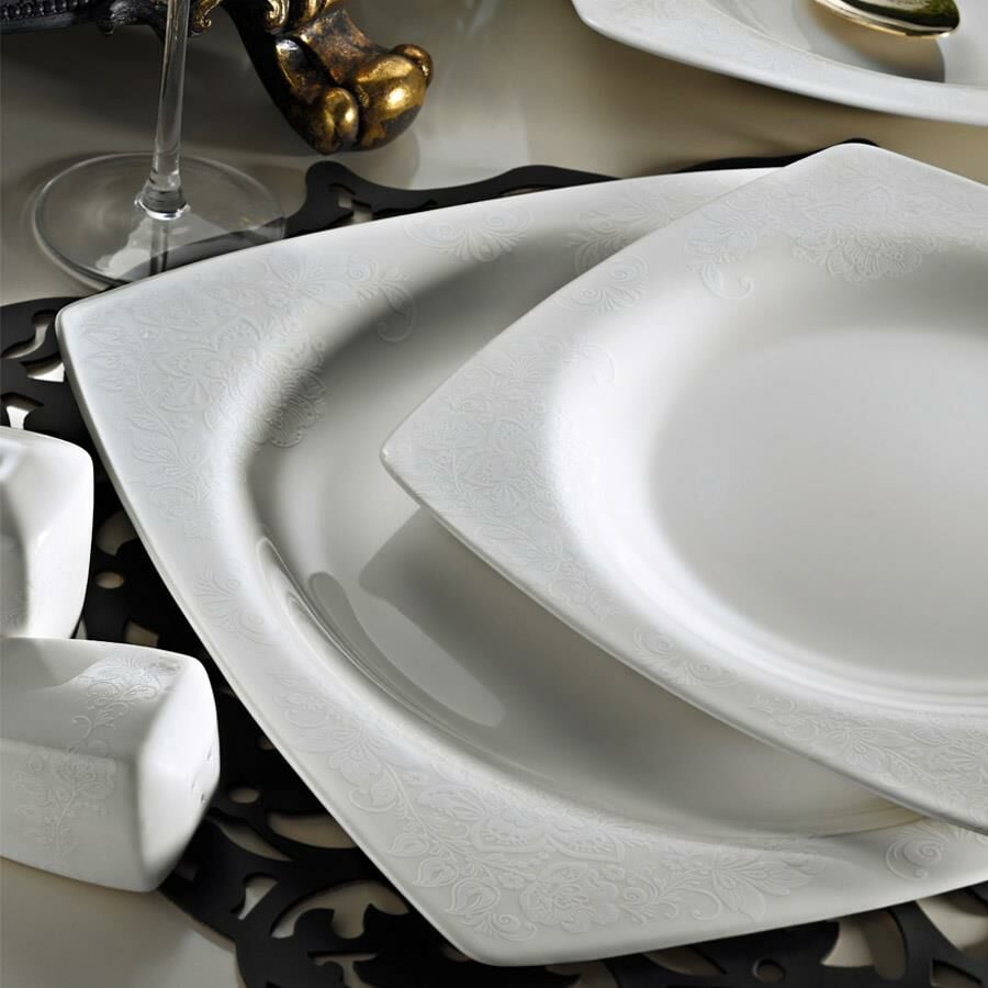 Kütahya Porselen Bone Mare 62 Parça 9559 Desenli Yemek Takımı