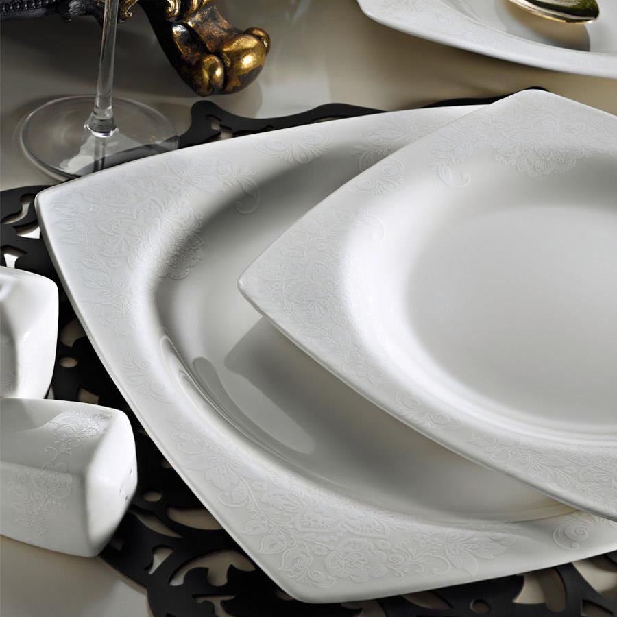 Kütahya Porselen Bone Mare 62 Parça 9559 Desenli Yemek Takımı