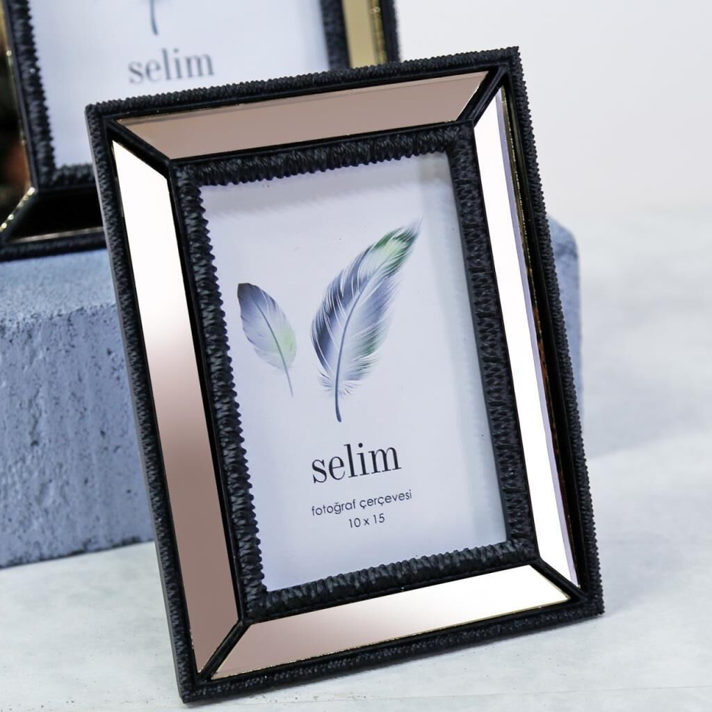 Selim Dekor 10x15 Elsira Aynalı Çerçeve Siyah