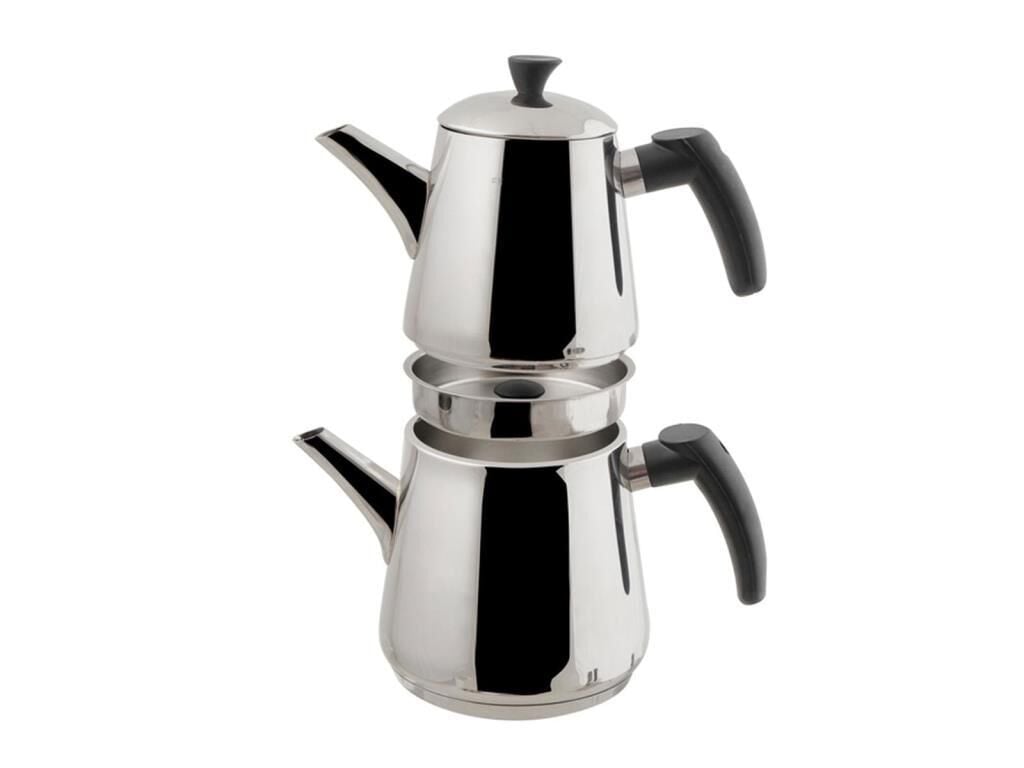 PORLAND PİRAMİT MİDİ ÇELİK ÇAYDANLIK TAKIMI 4 PARÇA