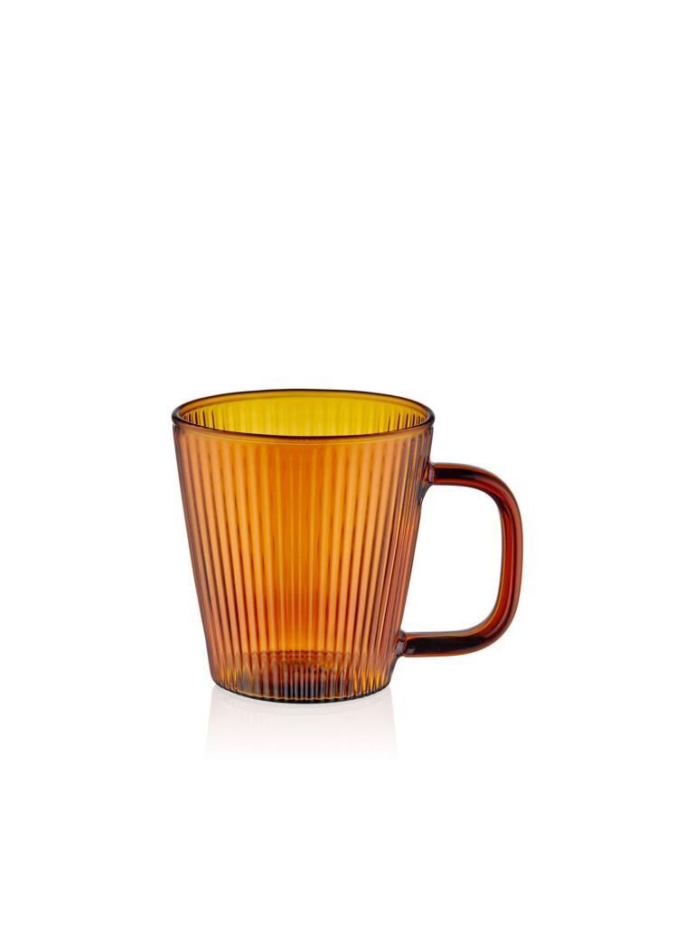 THE MİA Striped Borosilikat Cam Kupa Amber 130 ml