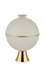 SETABİANCA TEXTURED DARK AYAKLI KÜRE VAZO CREAM GOLD