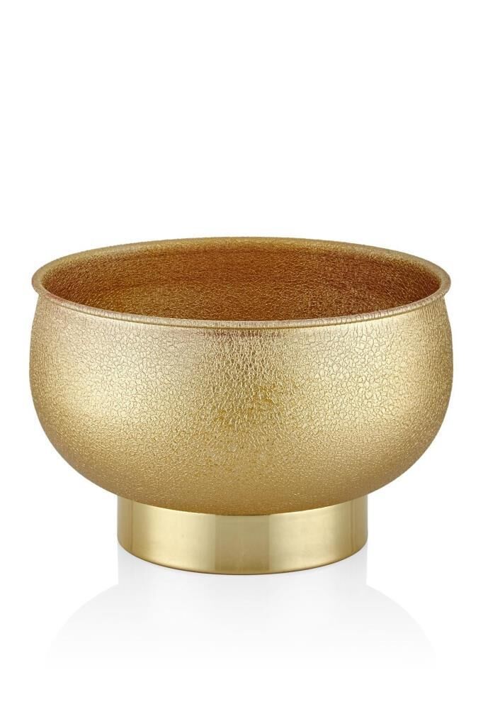 SETABİANCA TEXTURED DARK SAKSI GOLD 29*29*20CM