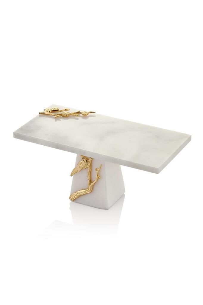 SETABİANCA EVZA MERMER ALTINDALLI DİKDÖRTGENBEYAZ SUNUM TABAĞI