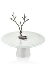 SETABİANCA EVZA MERMER KONİK KAİDELİ SUNUM TABAĞI BEYAZ