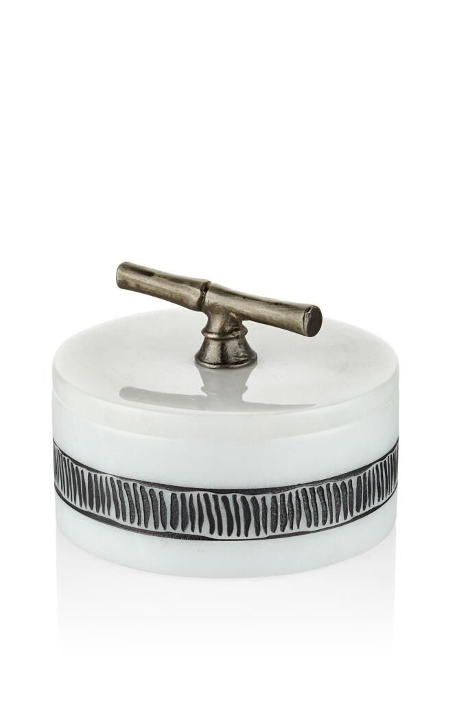 SETABİANCA EVZA MERMER DEKORLU KAPAKLI KUTU 15*15*11 CM