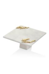 EVZA MERMER ALTINDALLI KARE BEYAZSUNUM TABAĞI19,5x19,5x9,5 CM